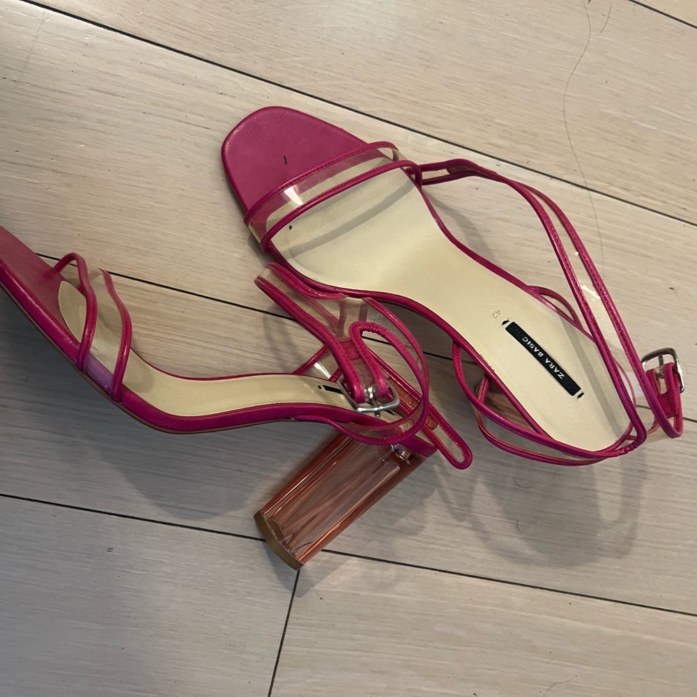 Zara pink and lucite heels size 42